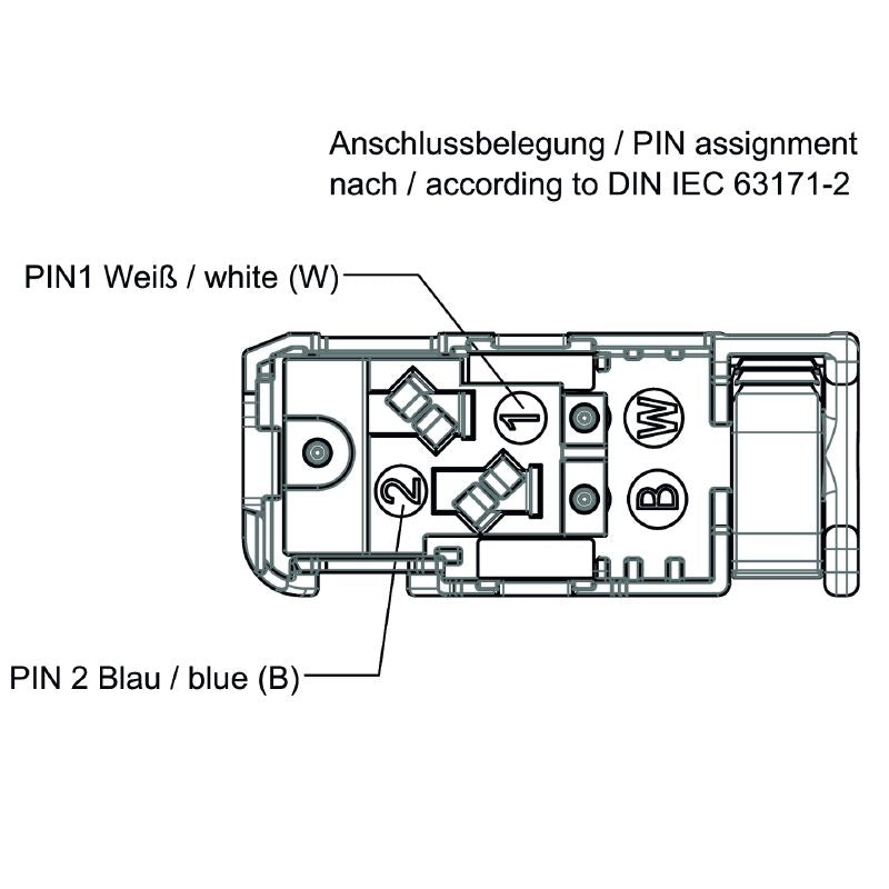 2726040000 - IEC 63171-2 2-Core Field-Attachable Plug, -40°C to 85°C