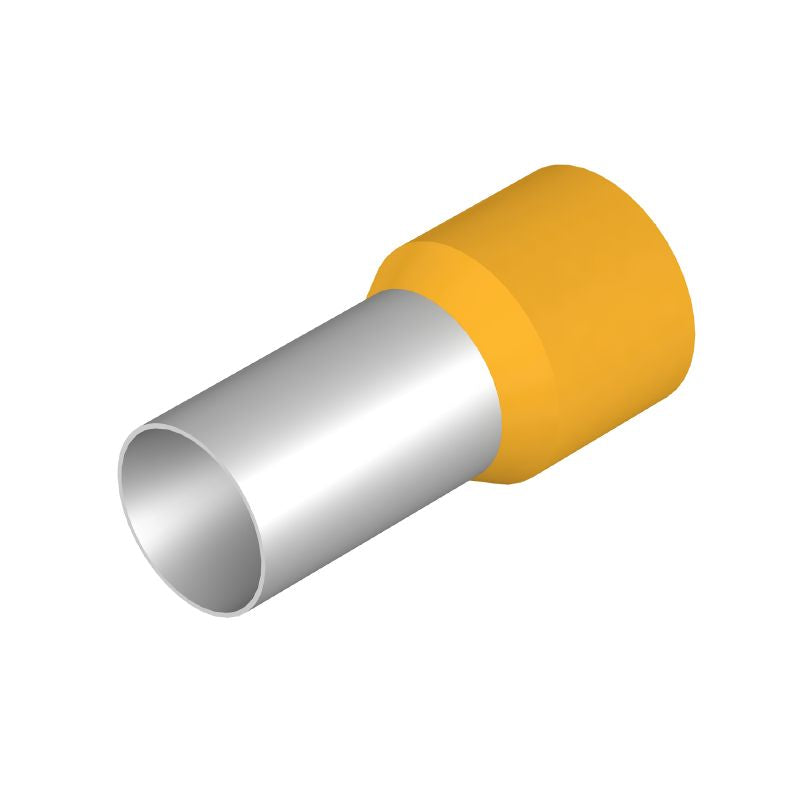 9028200000 - Yellow Wire End Ferrule, 70mm², 37mm Length, 16mm Collar (Pack of 25)
