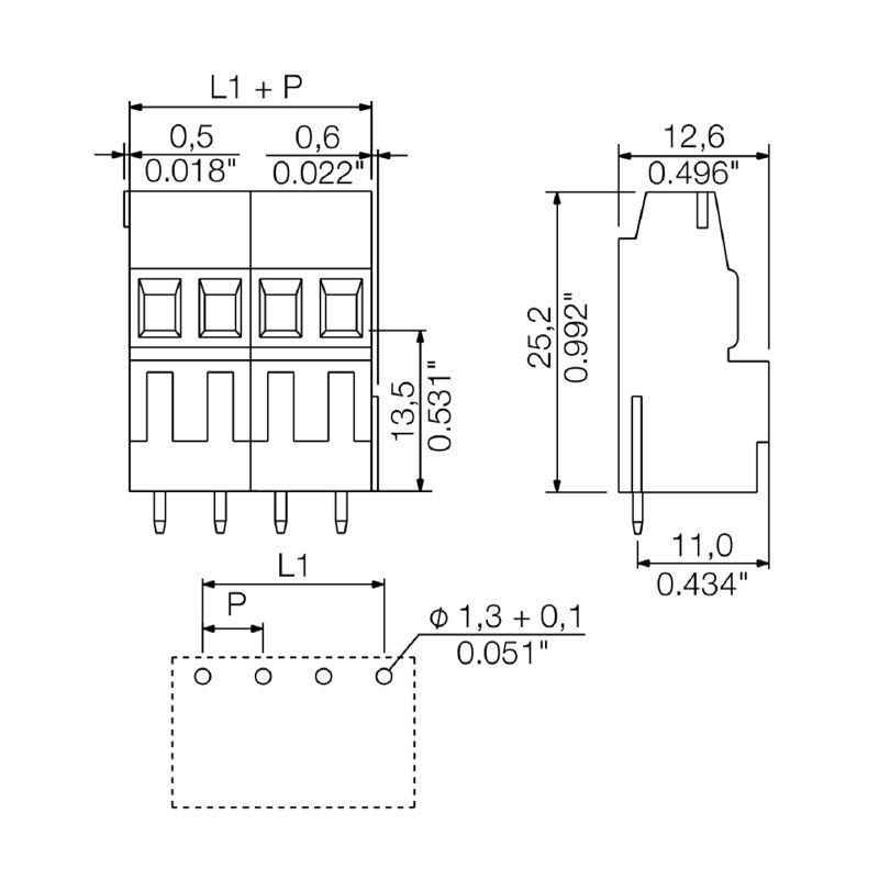 1766300000 - Orange 2-Pole 5.08mm PCB Terminal with 90° Connection (Pack of 100)