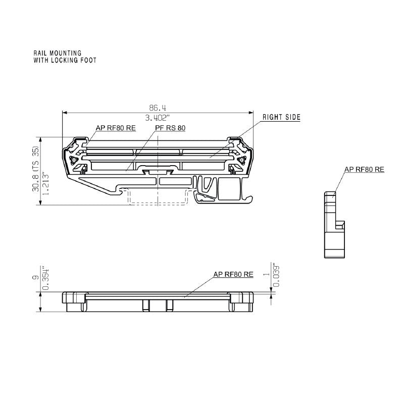 8156200000 - DIN Rail End Plate, IP20, 30mm Wide, Pebble Grey (Pack of 20)