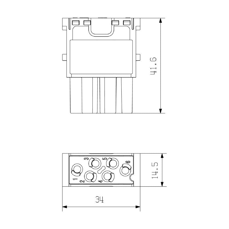 1429370000 - 6-Pole 500V Signal Module with Crimp Connection