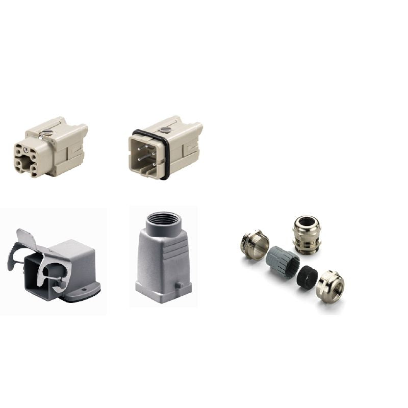 1802700000 - Heavy-Duty 4-Pole Connector Kit, IP65, 400V, Aluminum