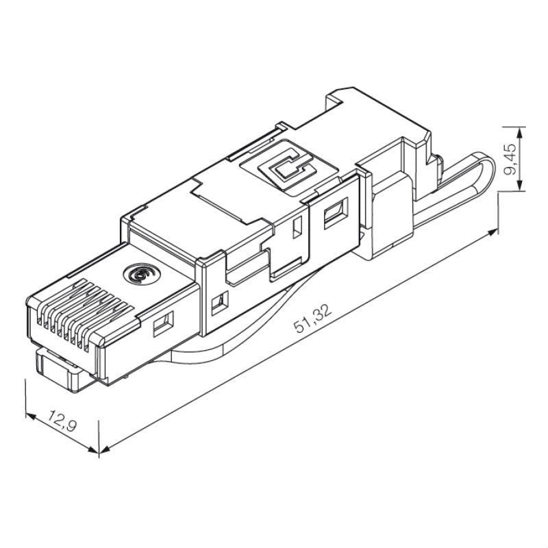 1963600000 - 8-Core RJ45 IDC Plug for Cat.6A with Locking Lever (Pack of 10)