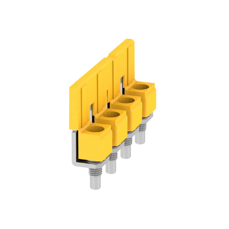 1055060000 - Yellow 4-Pole Cross-Connector, 9.90mm Pitch, 63A Rated (Pack of 50)