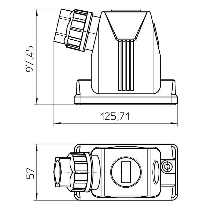 2716760000 - IP66/IP67 HDC Enclosure with M32 Cable Entry