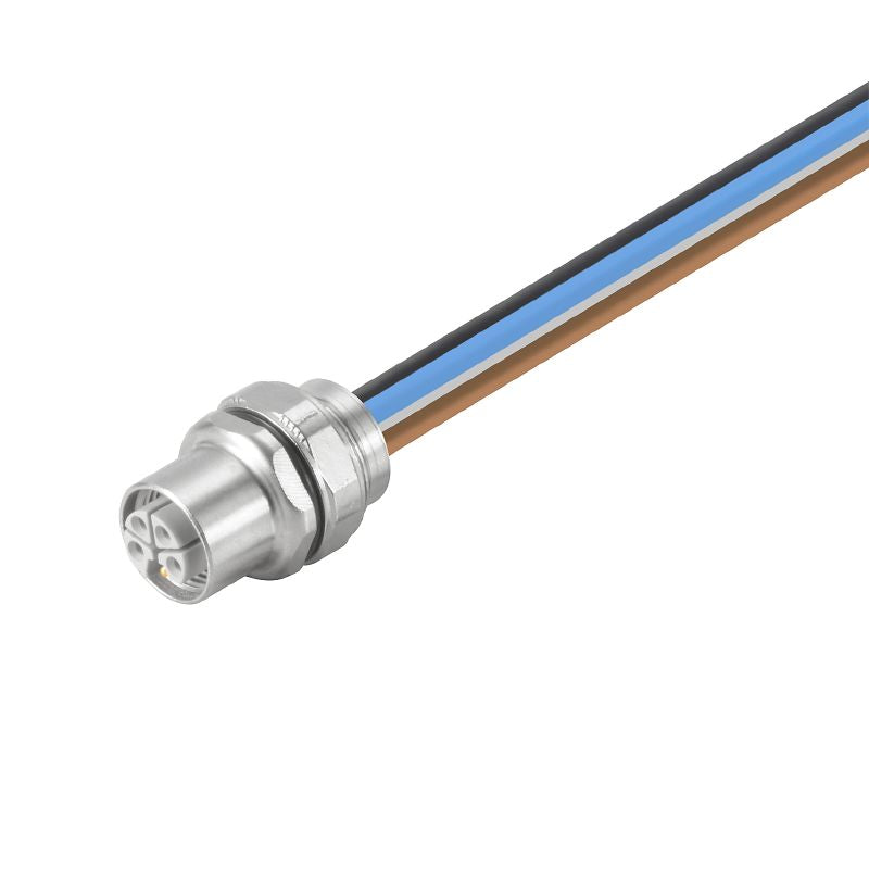 2530800000 - M12 Female Socket, 5 Poles, 0.3m, Straight Mounting M16