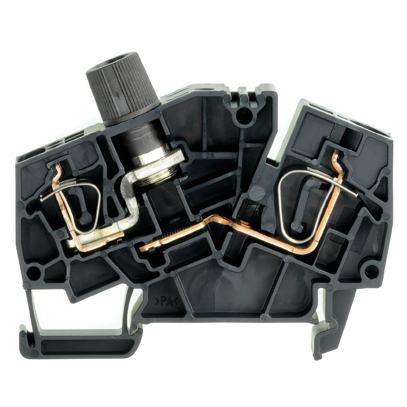 1820950000 - ZSI 6mm² Black Fuse Terminal with Tension-Clamp Connection (Pack of 20)