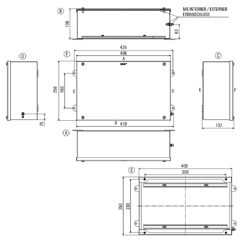 1002760000 - 250mm Stainless Steel Terminal Box, Mirror Finish