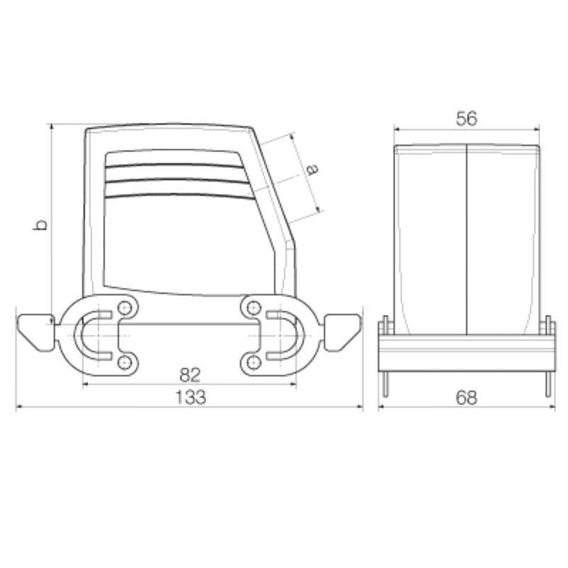 1787970000 - IP65 Rated HDC 32A M32 Side-Entry Plug Housing