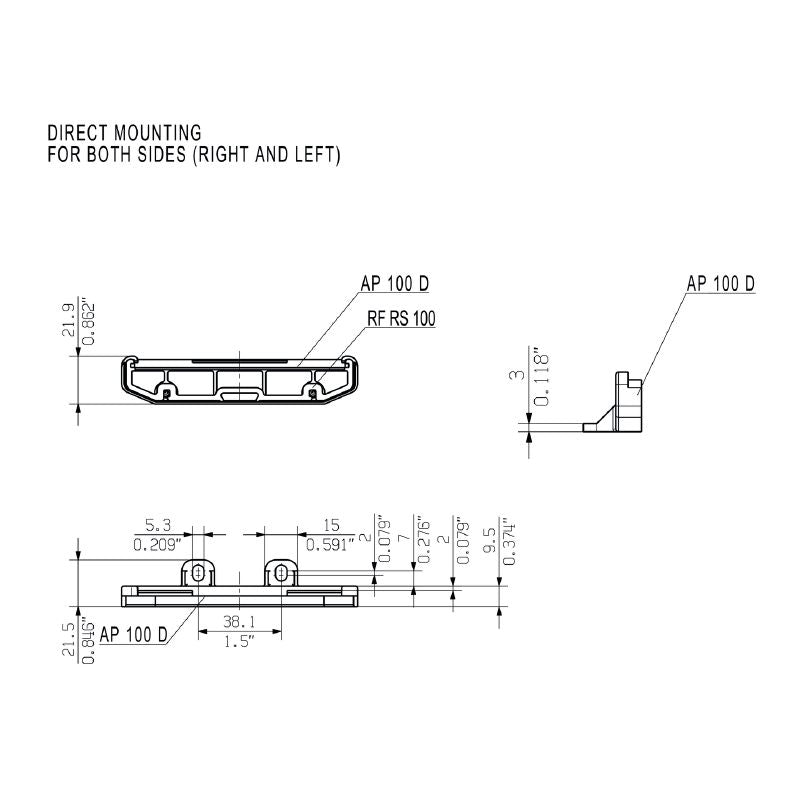 1185160000 - 22mm Orange End Plate for Direct Mounting (Pack of 20)