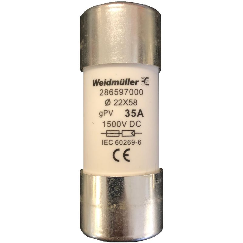 2865970000 - 22x58mm 35A Cartridge Fuse for Photovoltaic Applications (Pack of 10)