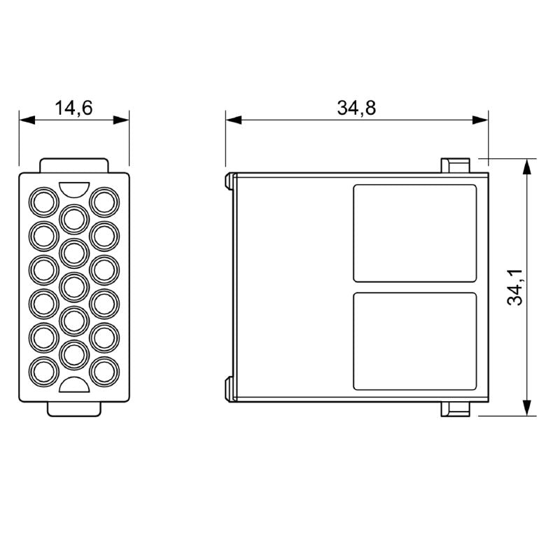 2748480000 - 17-Pole Signal Module, 160V, 10A, Crimp Connection (Pack of 5)