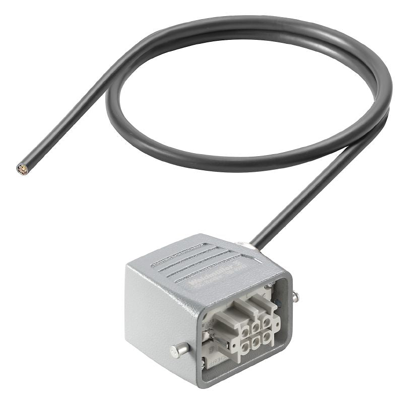 2712260100 - 1m IP65 Heavy-Duty Socket Connector, 6 Poles, 7 Wires
