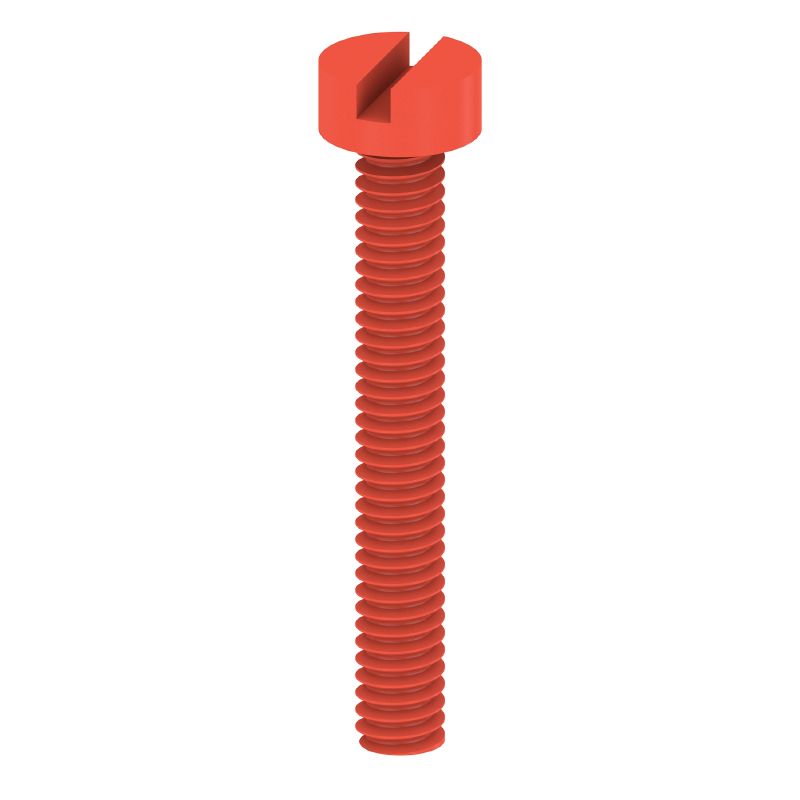 0303300000 - Red M2.5X18 Polyamide Mounting Screw, 3.8mm Deep (Pack of 100)