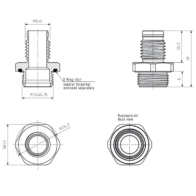 2726020000 - Compact IP67 M8 Socket Housing for Front Panel, RoHS Compliant (Pack of 10)