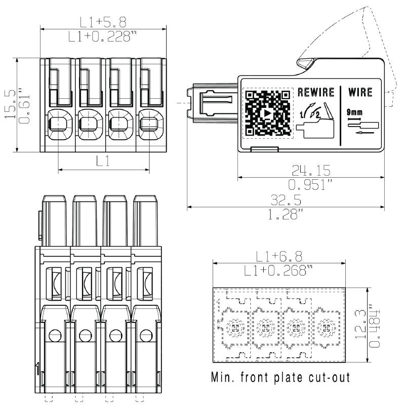 2790430000 - 5mm PCB Female Connector, 6 Poles, 400V, 26.8A (Pack of 60)