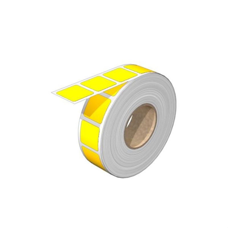 2535620000 - Yellow 22x22mm Polyester Device Marker, Self-Adhesive (Pack of 1000)