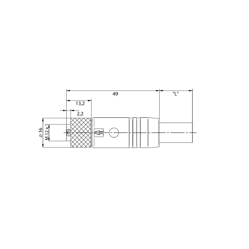 2455320300 - 3m M12 5-Pole PUR Connecting Line for Sensor Applications
