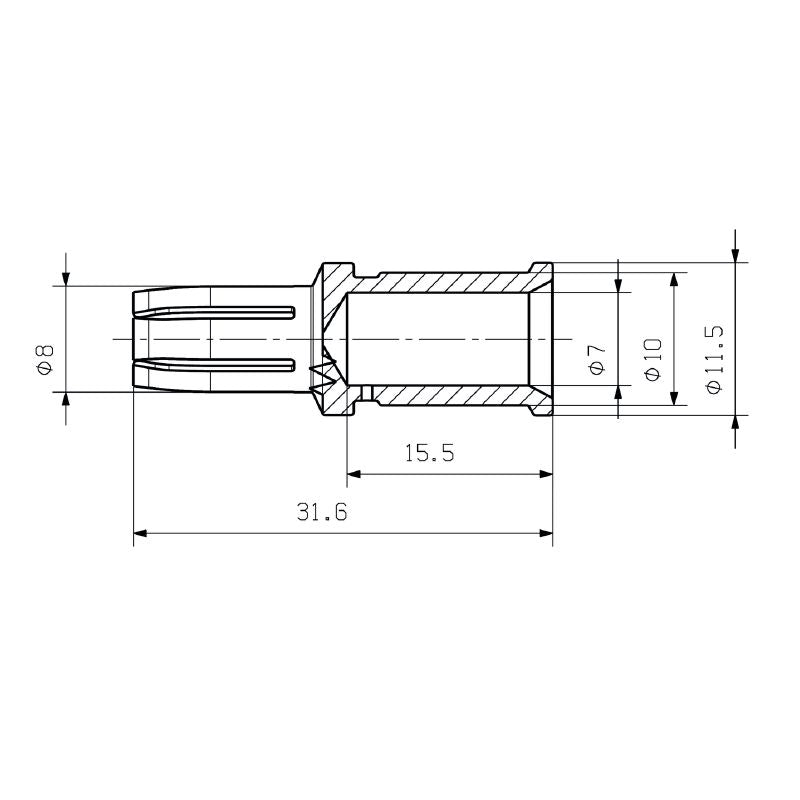 2668260000 - Crimp Female Connector, 25 mm², Silver Finish, 6 mm Diameter (Pack of 10)