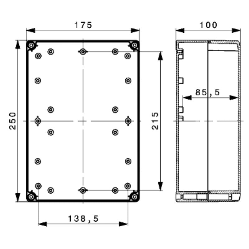 9535470000 - 175mm x 250mm Polycarbonate Enclosure, IP66/IP67 Rated