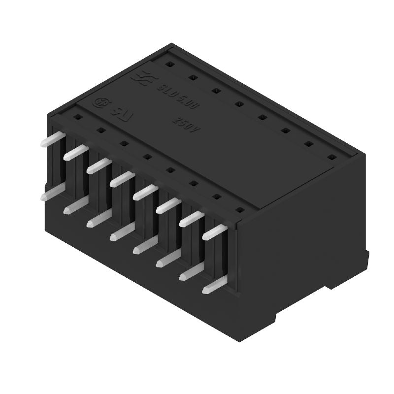 1711510000 - 90° 16-Pole Black PCB Connector with 4.5mm Solder Pins (Pack of 20)