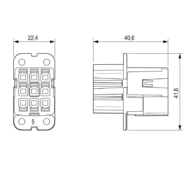 2937350000 - 8-Pole Female Insert, 16A, RoHS Compliant for PUSH IN Connections