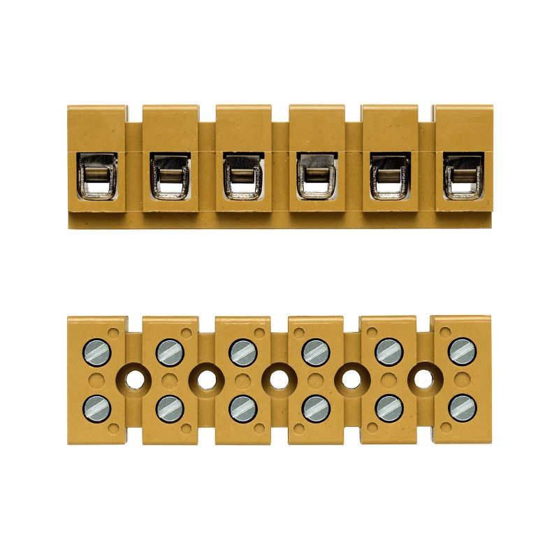 7906260000 - Medium Yellow Terminal Strip, 12 Connections, 6 mm² Capacity (Pack of 20)