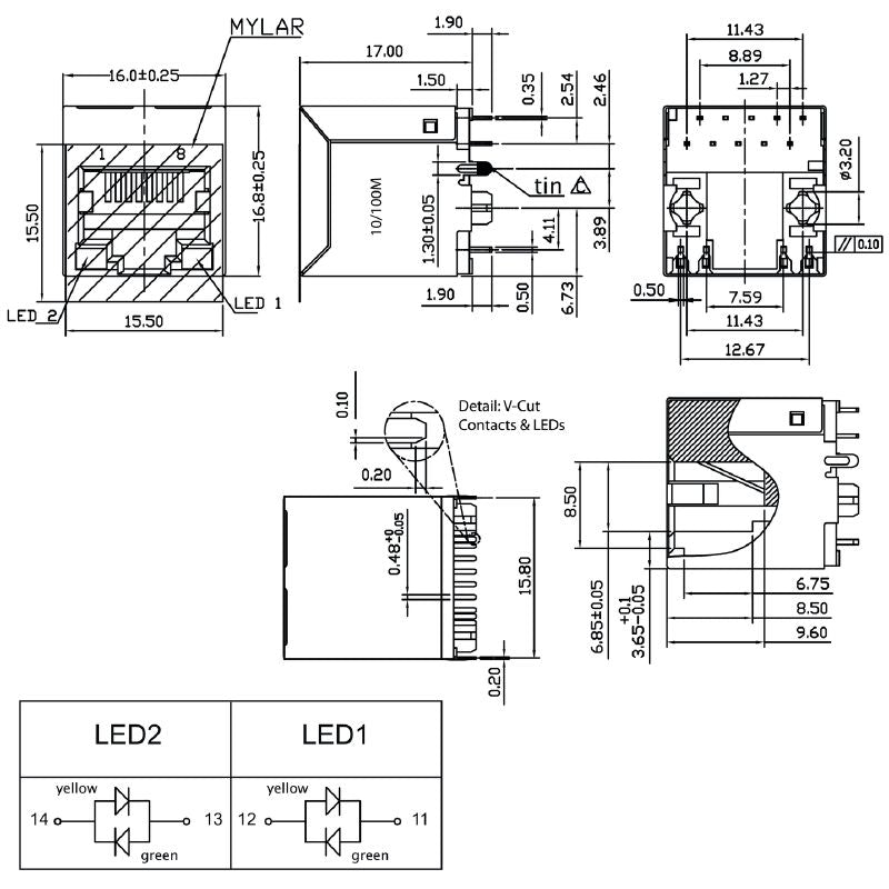 2562150000 - OMNIMATE 8-Pole RJ45M Connector for PCB, 10/100 MBit/s (Pack of 200)