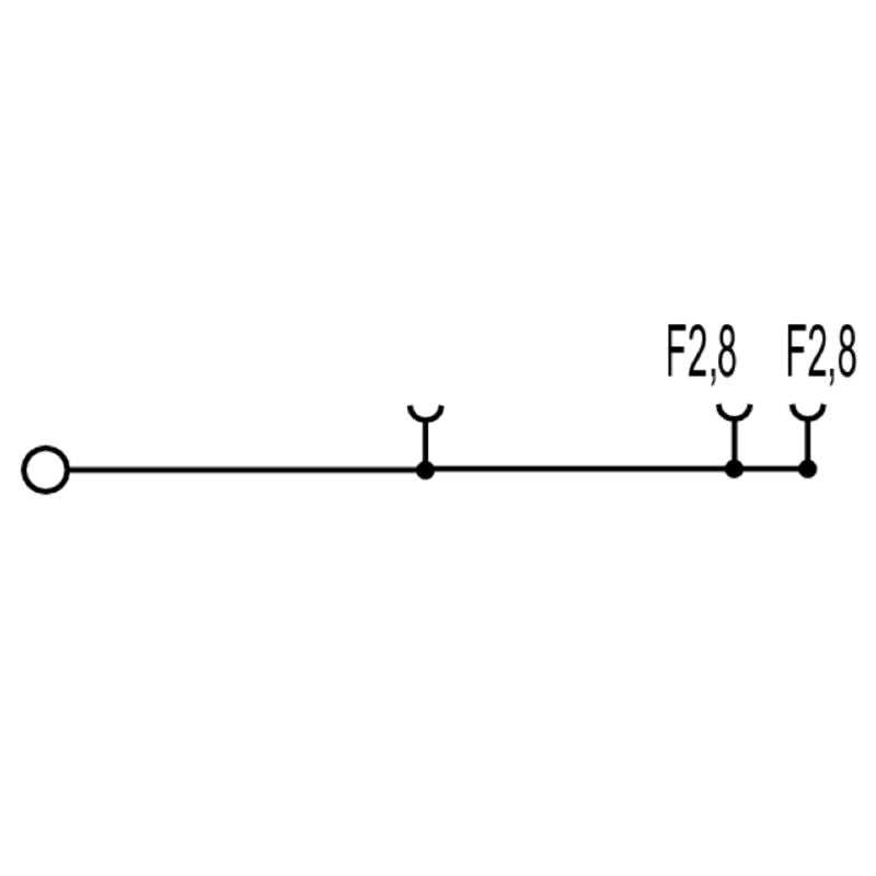 1021800000 - W-Series 2.5 mm² Feed-Through Terminal, 46.25 mm Depth (Pack of 100)