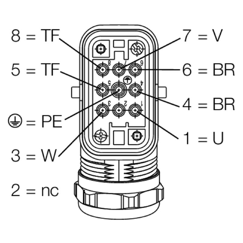 8000005240 - 2m Ölflex 1.5mm² FieldPower Cable with Metal Housing
