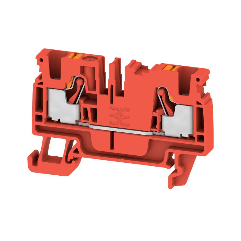 2051220000 - Red 4mm² Feed-Through Terminal, Push-In, 800V, 32A (Pack of 100)