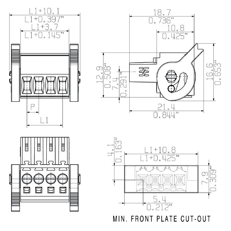 1687790000 - 3.50mm PCB Female Connector, 16 Poles, 180° Orientation (Pack of 24)
