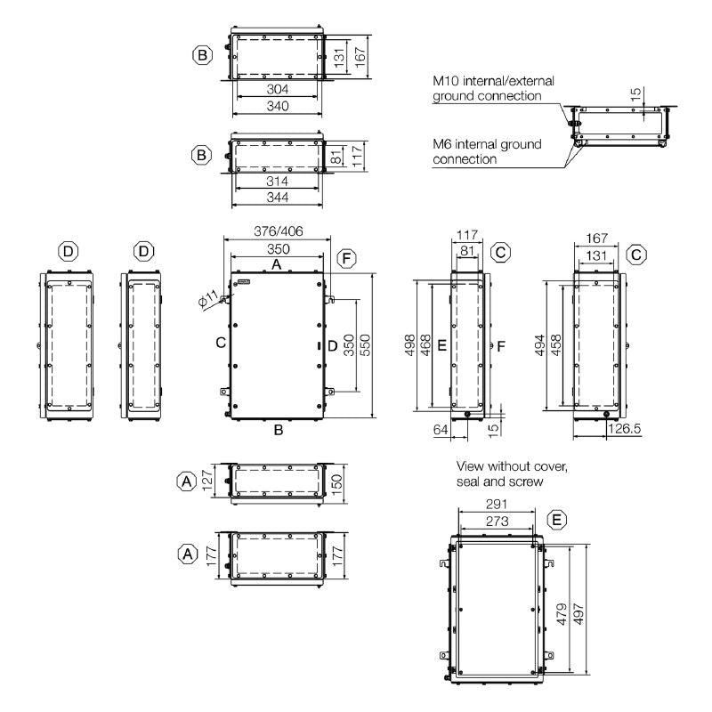 1195260003 - 550mm Stainless Steel Terminal Box, IP66 Rated