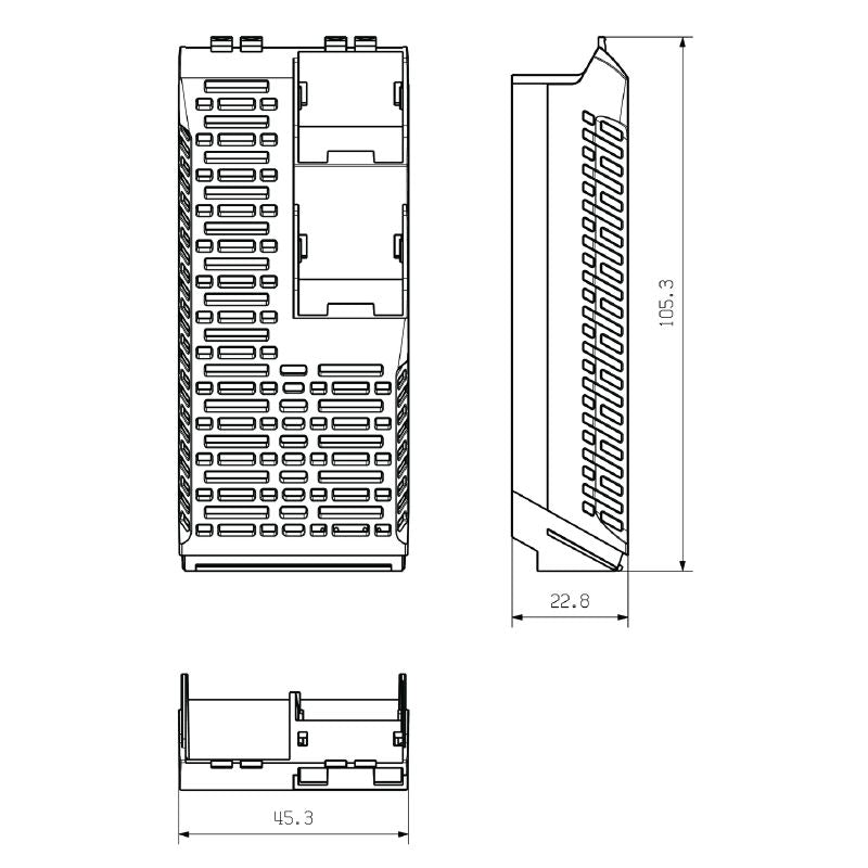 2585490000 - 45mm Light Grey Plastic Side Element, ROHS Compliant (Pack of 6)