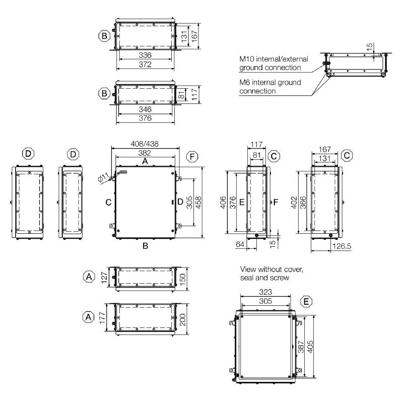 1195090000 - Stainless Steel Terminal Box 458mm x 382mm for Hazardous Areas