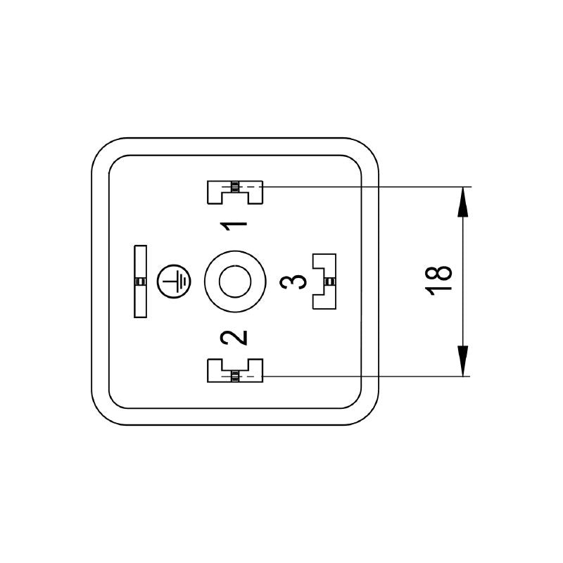 1873080000 - 18mm 4-Pole Valve Plug-In Connector, 250V