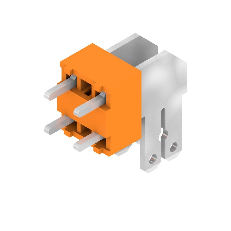 9511410000 - 5mm Pin Pitch Orange Circuit Board Terminal, 90° Angle, 100 Pack (Pack of 100)