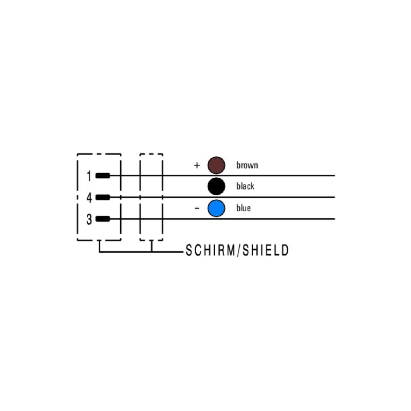 1906500300 - 3m Shielded 3-Pole Sensor Line, 90° Angled Design