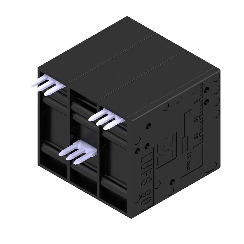 2500460000 - 10mm Pitch Black PCB Terminal for 3 Poles, 90° Connection (Pack of 40)