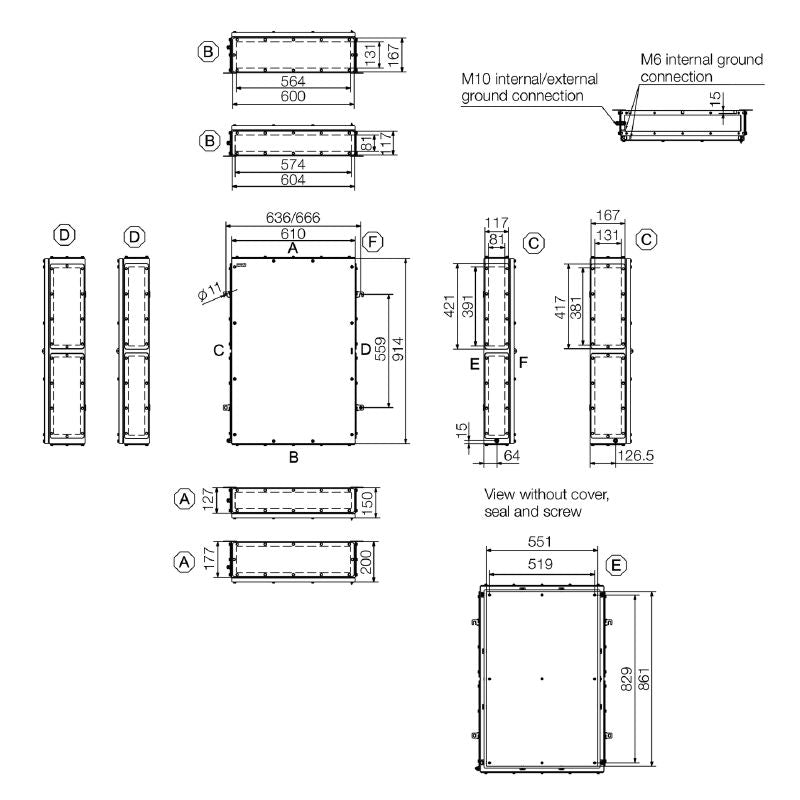 1195590000 - Stainless Steel 914mm Terminal Box with IP66 Protection