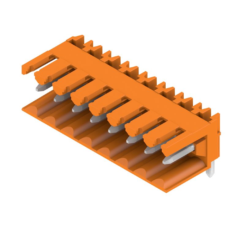 1597270000 - 3.50mm 8-Pole PCB Connector, THT Solder, Orange PBT (Pack of 50)