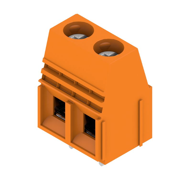 1279390000 - 2-Pole Orange Circuit Board Terminal with 90° Connection Angle (Pack of 20)