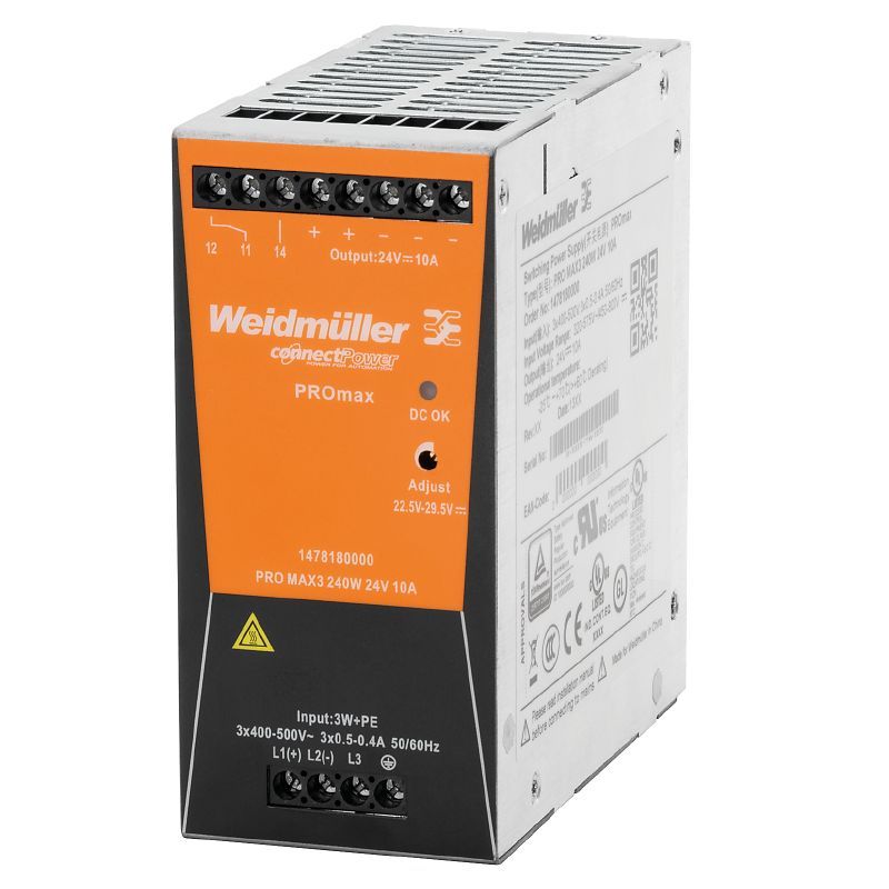 1478180000 - 240W Compact Switch-Mode Power Supply, 24V Efficiency 91.5%
