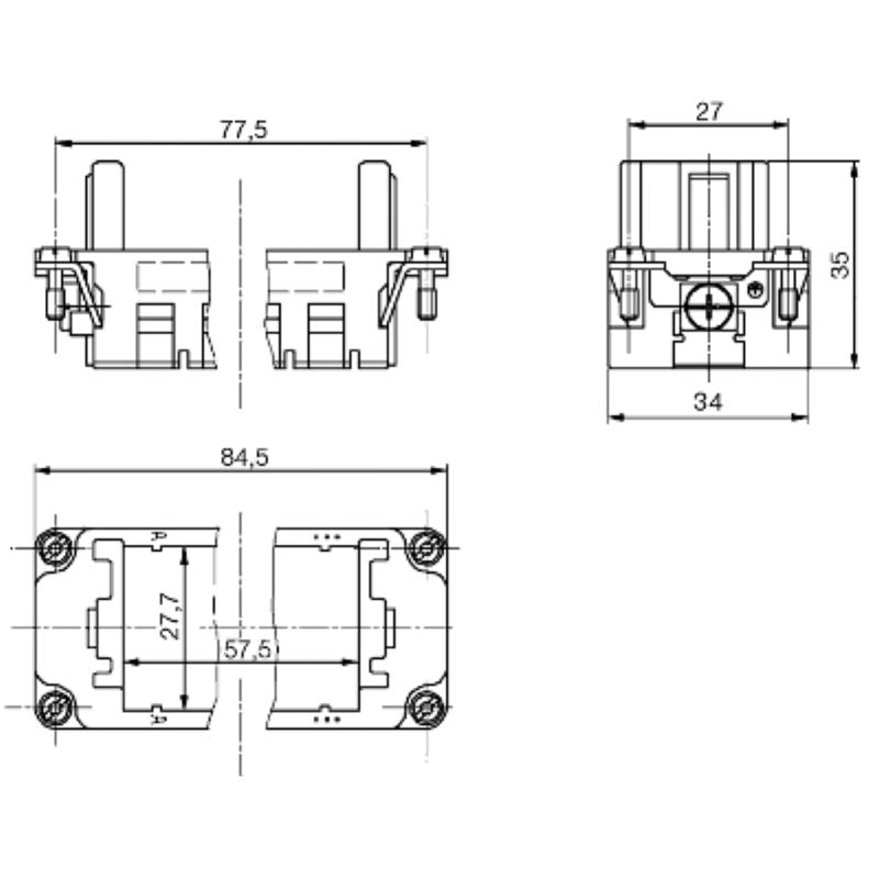 1758490000 - Heavy-Duty Polycarbonate Connector with Screw PE Connection (Pack of 5)