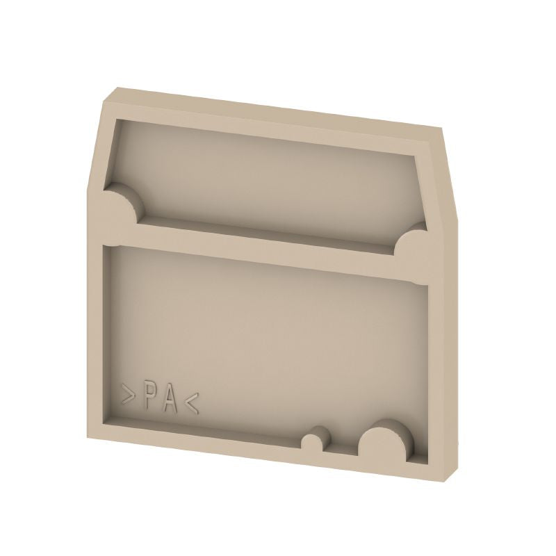 0697360000 - Beige Terminal End Plate, Snap-On, 22.5mm Height (Pack of 50)