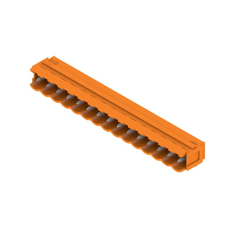 1580990000 - 5mm 15-Pole Orange PCB Connector with 3.2mm Pins (Pack of 50)