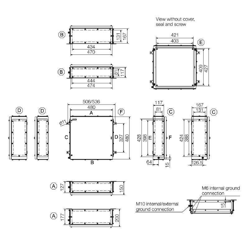 1195120000 - 480mm Stainless Steel Terminal Box, 92kg Load Capacity