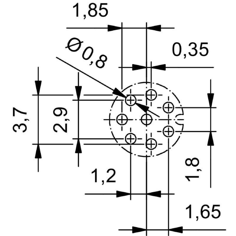 2421650000 - M8 Built-in Plug Connector with IP67 Rating, 8 Poles (Pack of 10)