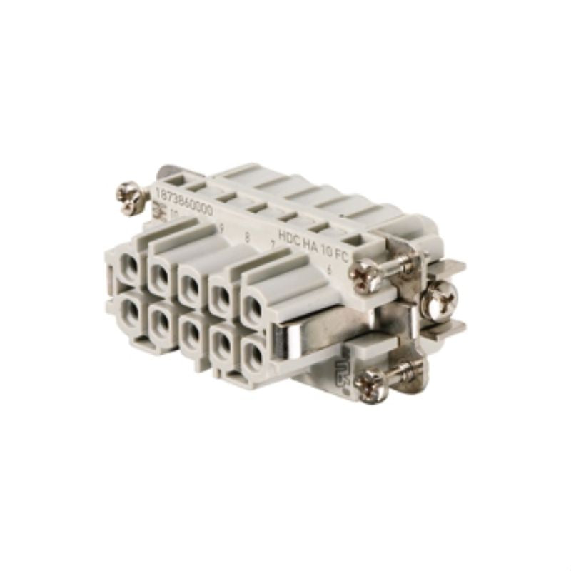1873860000 - 10-Pole Crimp Connector, 250V, Copper Alloy, Compact Dimensions