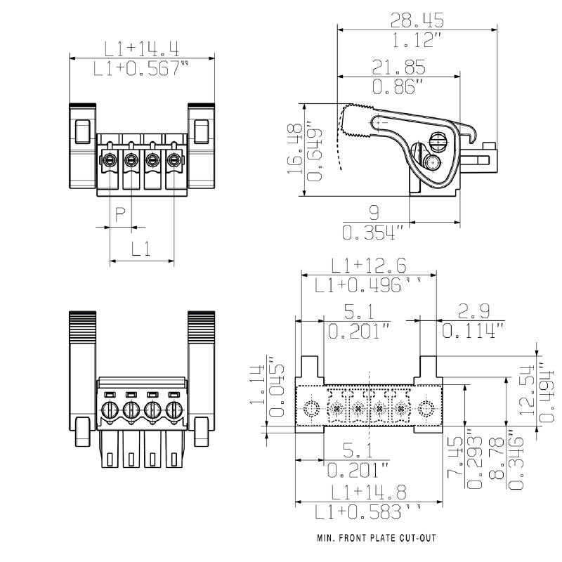 2442360000 - 3.81mm Female Plug Connector, 180° Configuration, 2 Poles (Pack of 50)